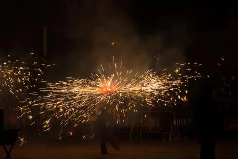 Feast of fire and devils, typical of Catalonia, Spain Stock Photos