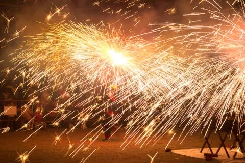Feast of fire and devils, typical of Catalonia, Spain Stock Photos