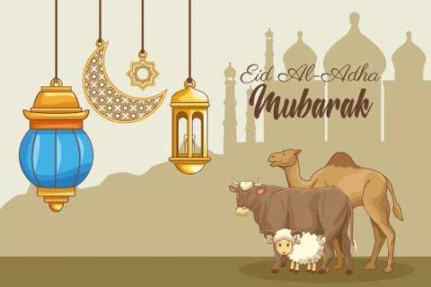 The Feast of Islamic Sacrifice Stock Illustration