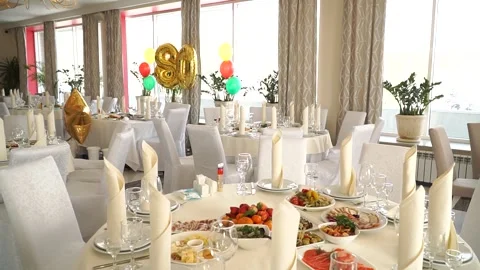 Feast table with treats Stock Footage 270124477