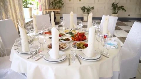 Feast table with treats Stock Footage 270124584