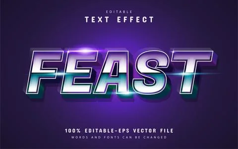 Feast text effect, retro style Stock Illustration