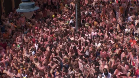 Feast of the tomatina at Spain Stock Footage 52966581