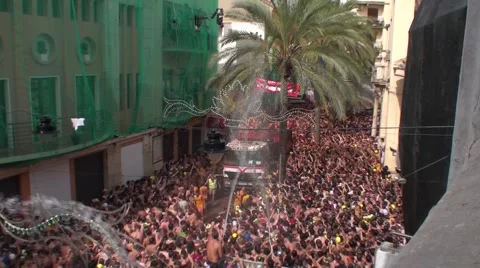 Feast of the tomatina at Spain Stock Footage 52966879