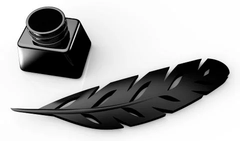 Feather And Inkwell Stock Illustration
