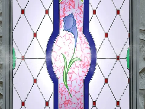 Feather and vitrage window 3d illustration render Video stock 82375093