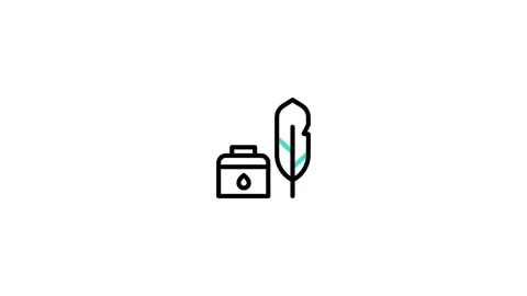 Feather Animated Icon Video stock 320342299