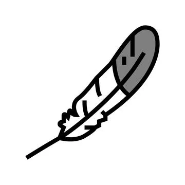 Feather bird color icon vector illustration Stock Illustration