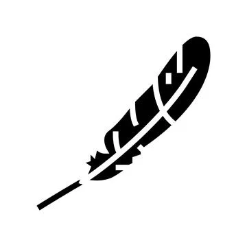 Feather bird glyph icon vector illustration Stock Illustration