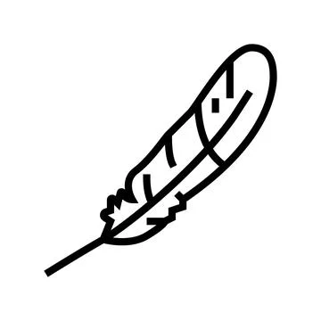 Feather bird line icon vector illustration Illustrazione stock