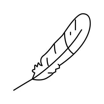 Feather bird line icon vector illustration Illustrazione stock