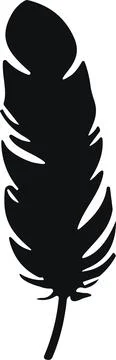 Feather bird. Plumelet Feathers vector in a flat style. Pen icon. Black qui.. Stock Illustration