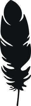 Feather bird. Plumelet Feathers vector in a flat style. Pen icon. Black qui.. Stock Illustration