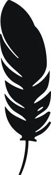 Feather bird. Plumelet Feathers vector in a flat style. Pen icon. Black qui.. Stock Illustration