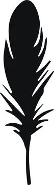 Feather bird. Plumelet Feathers vector in a flat style. Pen icon. Black qui.. Stock-Illustration