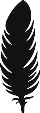 Feather bird. Plumelet Feathers vector in a flat style. Pen icon. Black qui.. Stock Illustration