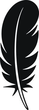 Feather bird. Plumelet Feathers vector in a flat style. Pen icon. Black qui.. Illustration