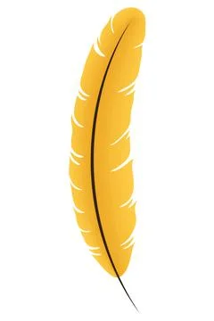 Feather bird yellow color Illustrazione stock