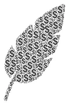 Feather Collage of Dollar Illustrazione stock