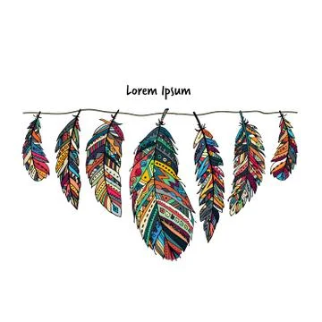 Feather collection for your design Stock Illustration