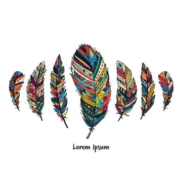 Feather collection for your design Stock Illustration