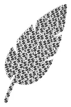 Feather Composition of Dollar and Dots イラスト素材
