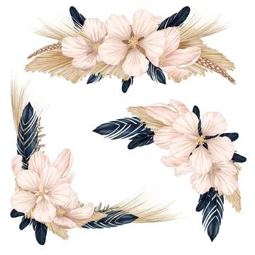 Feather corners Stock Illustration