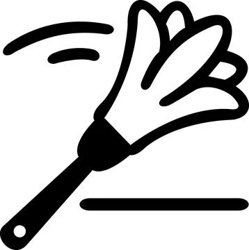Feather duster icon for removing home dust Illustration