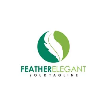 Feather Elegant Logo Simple and Vector Stock Illustration