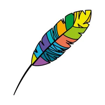 Feather exotic colors icon 库存插图