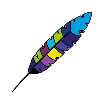 Feather exotic colors icon 库存插图