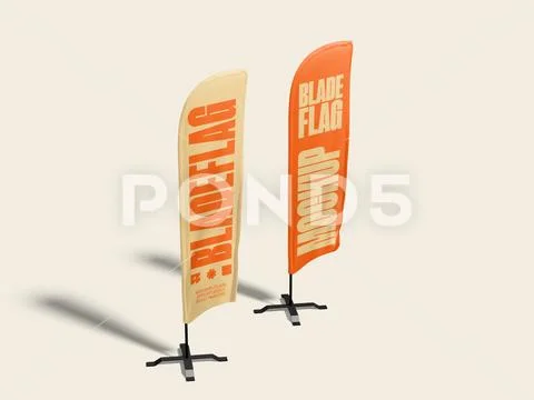 Feather Flag Mockup Plantilla PSD