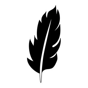 Feather flat icon. Pictogram for web. Line stroke. Isolated on white backgrou Stock Illustration