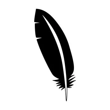 Feather flat icon. Pictogram for web. Line stroke. Isolated on white backgrou Stock Illustration