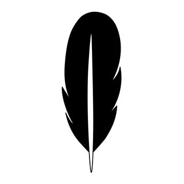 Feather flat icon. Pictogram for web. Line stroke. Isolated on white backgrou Stock Illustration