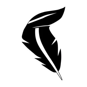 Feather flat icon. Pictogram for web. Line stroke. Isolated on white backgrou Stock Illustration