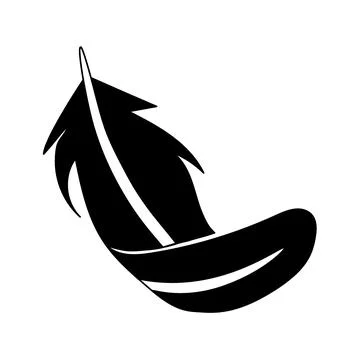 Feather flat icon. Pictogram for web. Line stroke. Isolated on white backgrou Stock Illustration