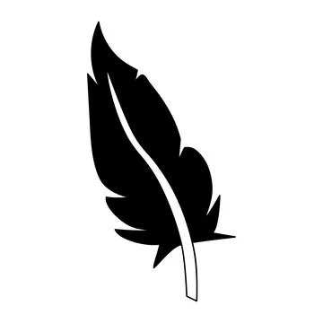 Feather flat icon. Pictogram for web. Line stroke. Isolated on white backgrou Stock Illustration