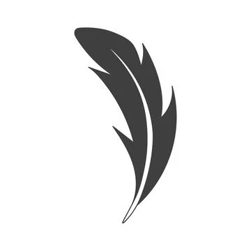Feather flat icon. Pictogram for web. Line stroke. Isolated on white backgrou Stock Illustration