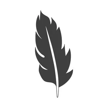 Feather flat icon. Pictogram for web. Line stroke. Isolated on white backgrou Stock Illustration