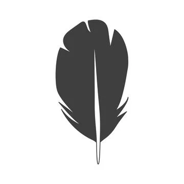 Feather flat icon. Pictogram for web. Line stroke. Isolated on white backgrou Stock Illustration