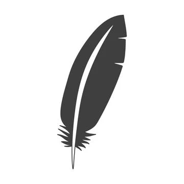 Feather flat icon. Pictogram for web. Line stroke. Isolated on white backgrou Stock Illustration