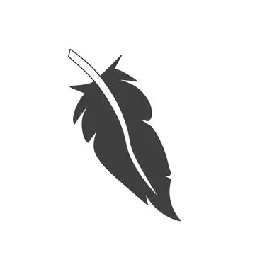 Feather flat icon. Pictogram for web. Line stroke. Isolated on white backgrou Stock Illustration