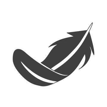 Feather flat icon. Pictogram for web. Line stroke. Isolated on white backgrou Stock Illustration