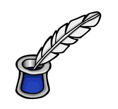 Feather with glass of ink Stock Illustration