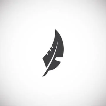 Feather icon on background for graphic and web design. Creative illustration Stock Illustration