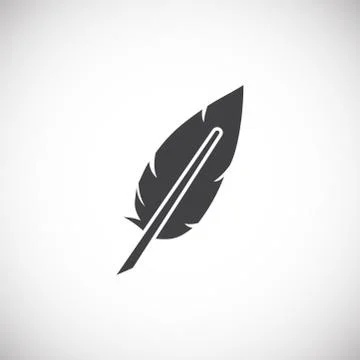 Feather icon on background for graphic and web design. Creative illustration Stock Illustration