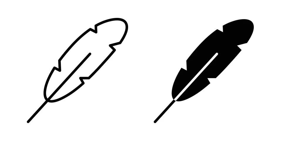 Feather icon concept. best for web design Stock Illustration