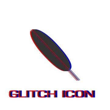 Feather icon flat. Stock Illustration