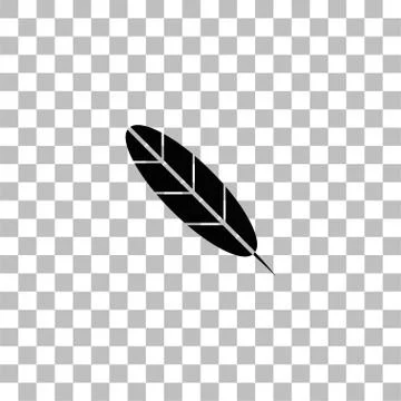 Feather icon flat Stock Illustration